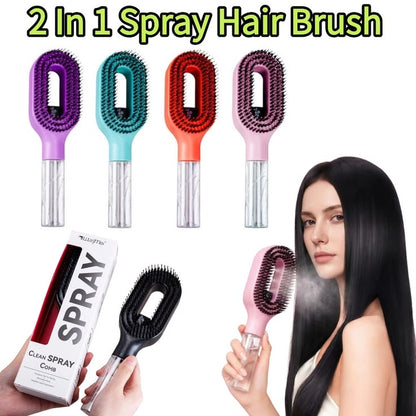 2-in-1 Spray Hair Brush with Built-In Mist Bottle